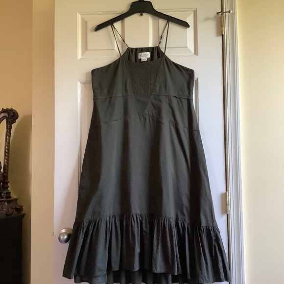 Denim & Supply Ralph Lauren Dresses & Skirts - Ralph Lauren Denim & Supply Hi-Low Hem Cotton Midi Dress Ruffle Hem Olive SZ M